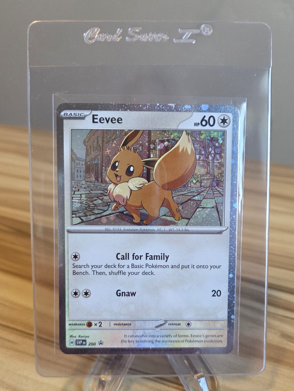 Eevee Cosmo Holo Pokemon Trading Card Promo Card #200 Scarlet & Violet Promo